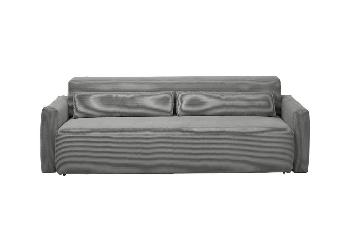 SCHLAFSOFA NEO Grau Cord - Schwarz/Grau, Kunststoff/Textil (233/75/108cm) - KAWOLA