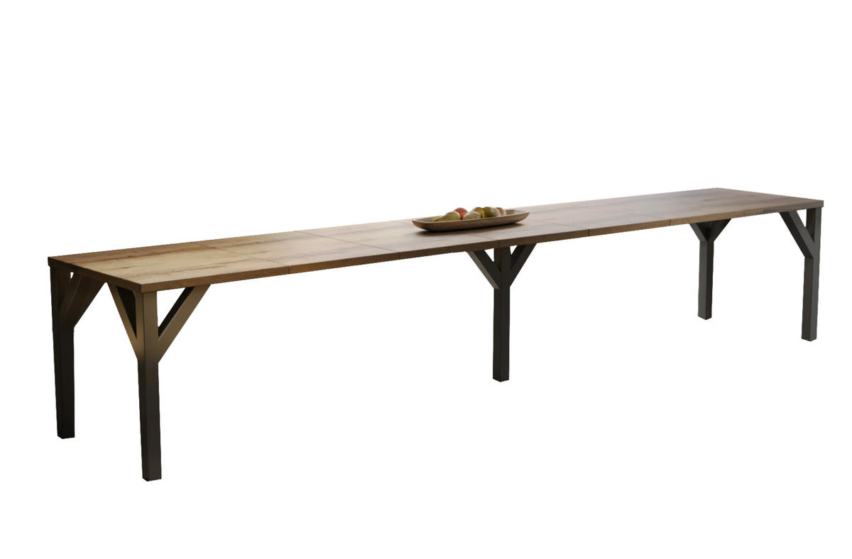 ESSTISCH Dunaj ausziehbar bis 350 cm - Mooreichefarben, Holzwerkstoff (130/90/75cm) - Endo-Moebel