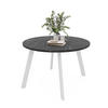 TISCH Weiße Beine, MDF Tischplatte, Grigia Pietra - Schwarz/Weiß, Holzwerkstoff (100/100/76cm) - Idohome