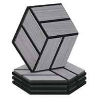 AKUSTIKPANEEL Hexagon Grau 4 Stück - Grau, Holz (30/26/2cm) - Homestyle4u