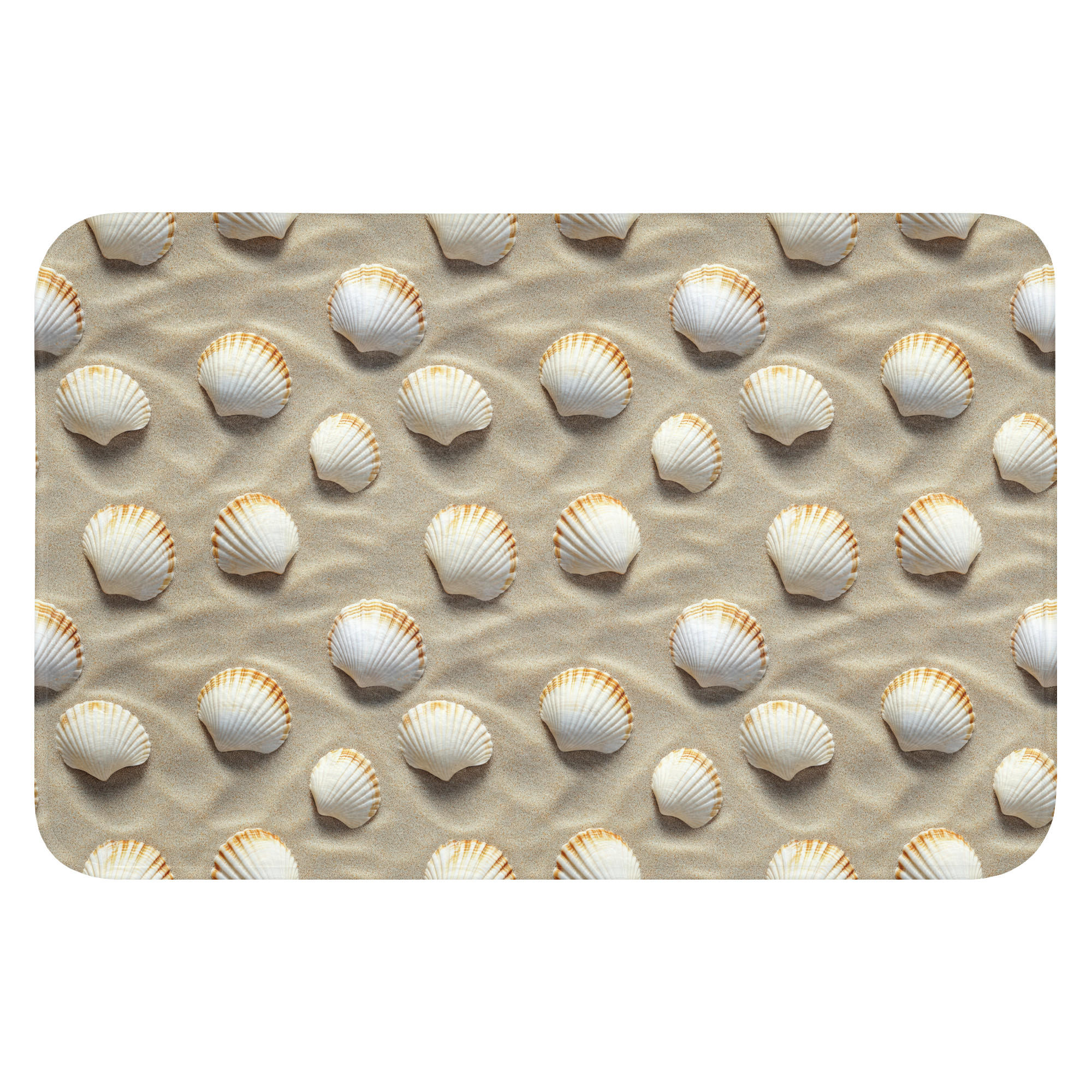 TEPIH ZA KUPAONICU Školjke 60x40 cm - boje pijeska, tekstil/plastika (60/40cm) - OnlyWow