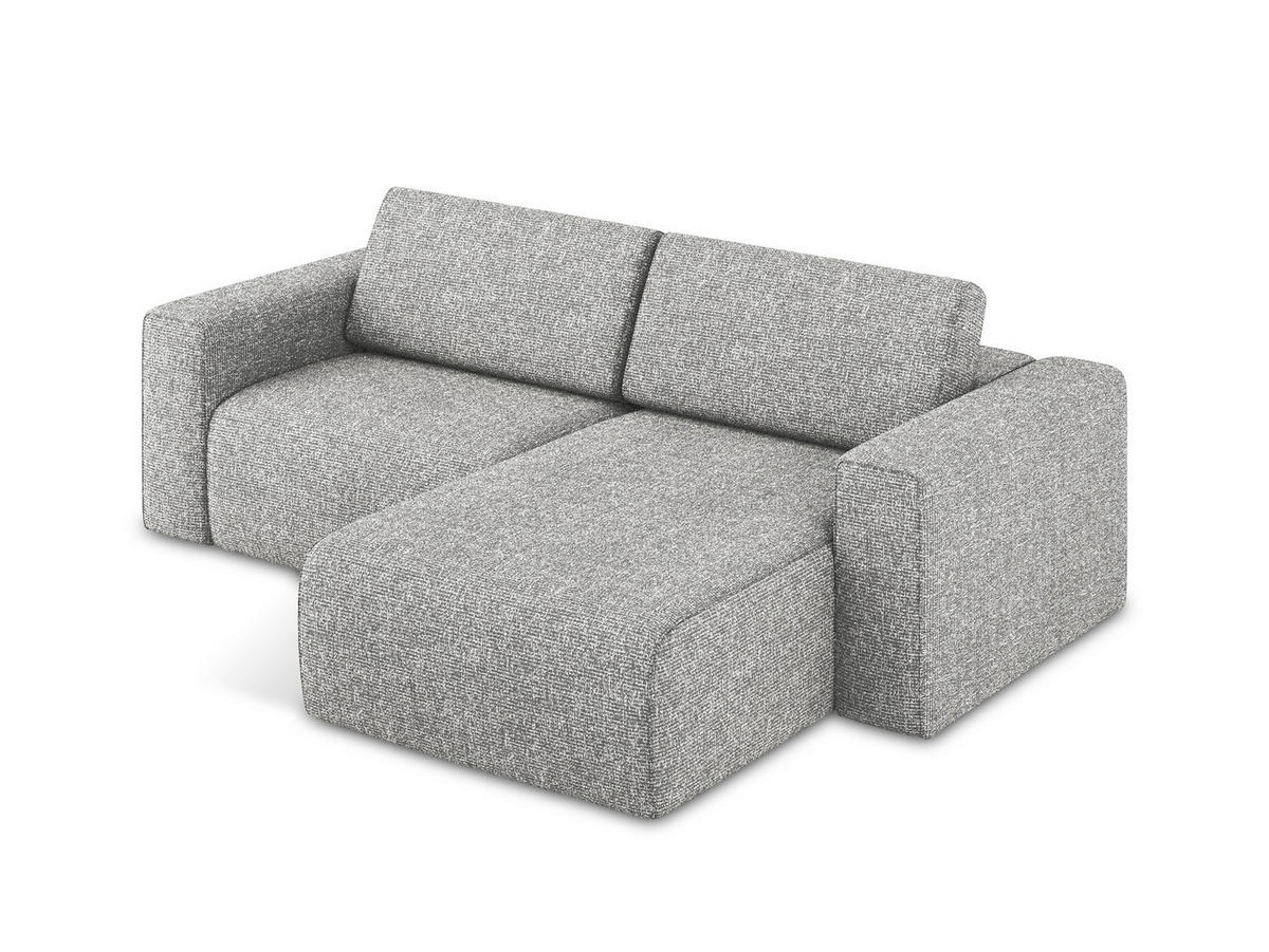 ECKSOFA Rechts Strukturstoff Stoff Grau - Beige/Silberfarben, Kunststoff/Textil (224/167cm) - Makamii