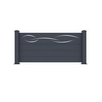 VORGARTENZAUN 2er-Set Life grau 1,9m H.90cm aluminium - Grau, Metall (378/89cm) - Casanoov
