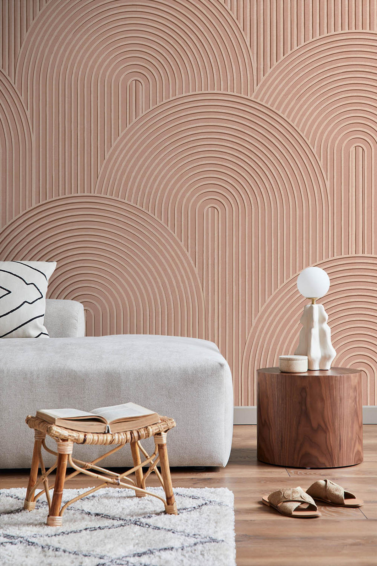 FOTOTAPETE 3D Muster 250 x 279 cm - Pink, Papier (250/279cm) - ESTAhome