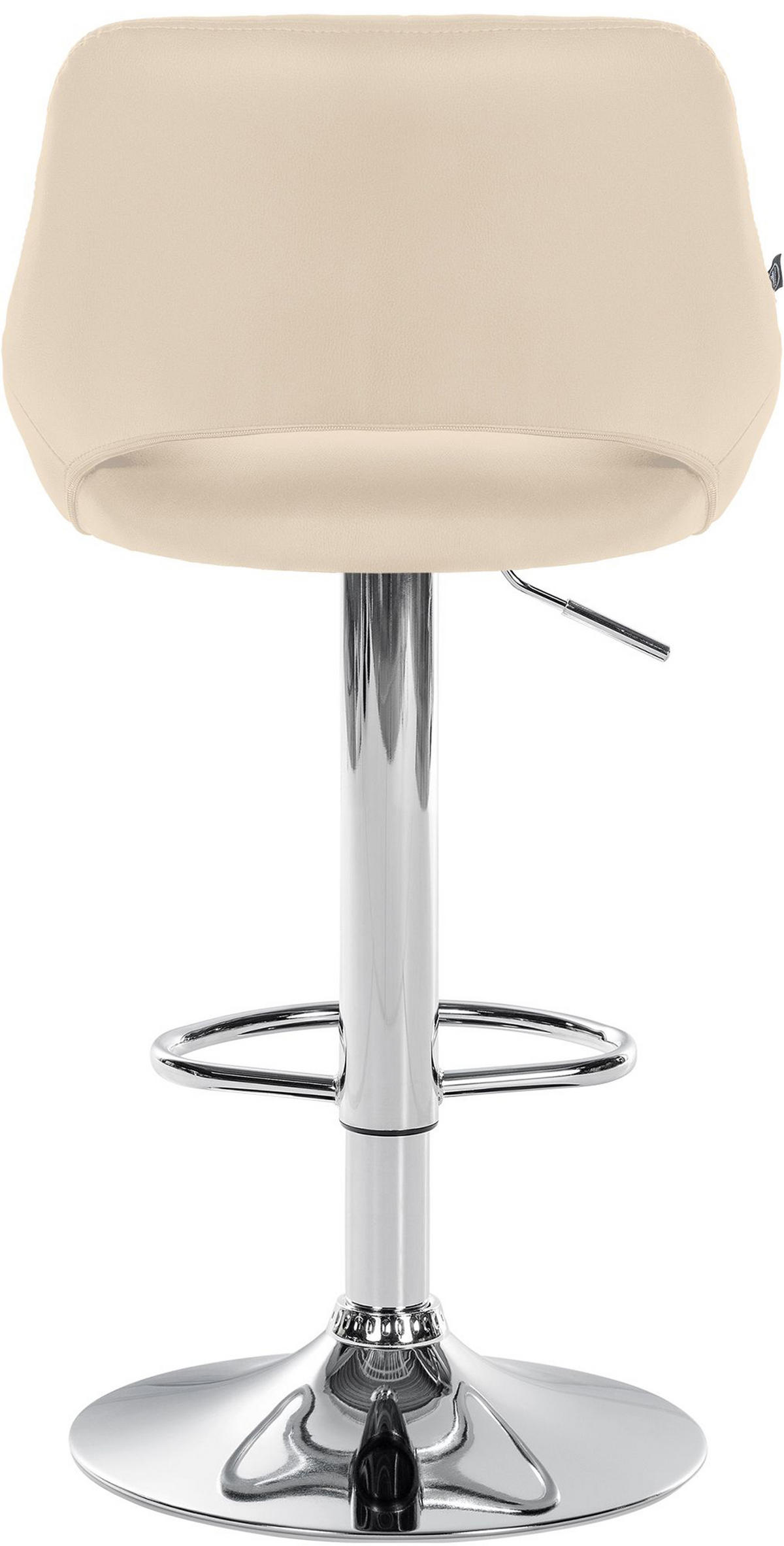 BARHOCKER Milos Kunstleder chrom creme - Chromfarben/Naturfarben, Kunststoff/Metall (47/106/48cm) - TPFLiving