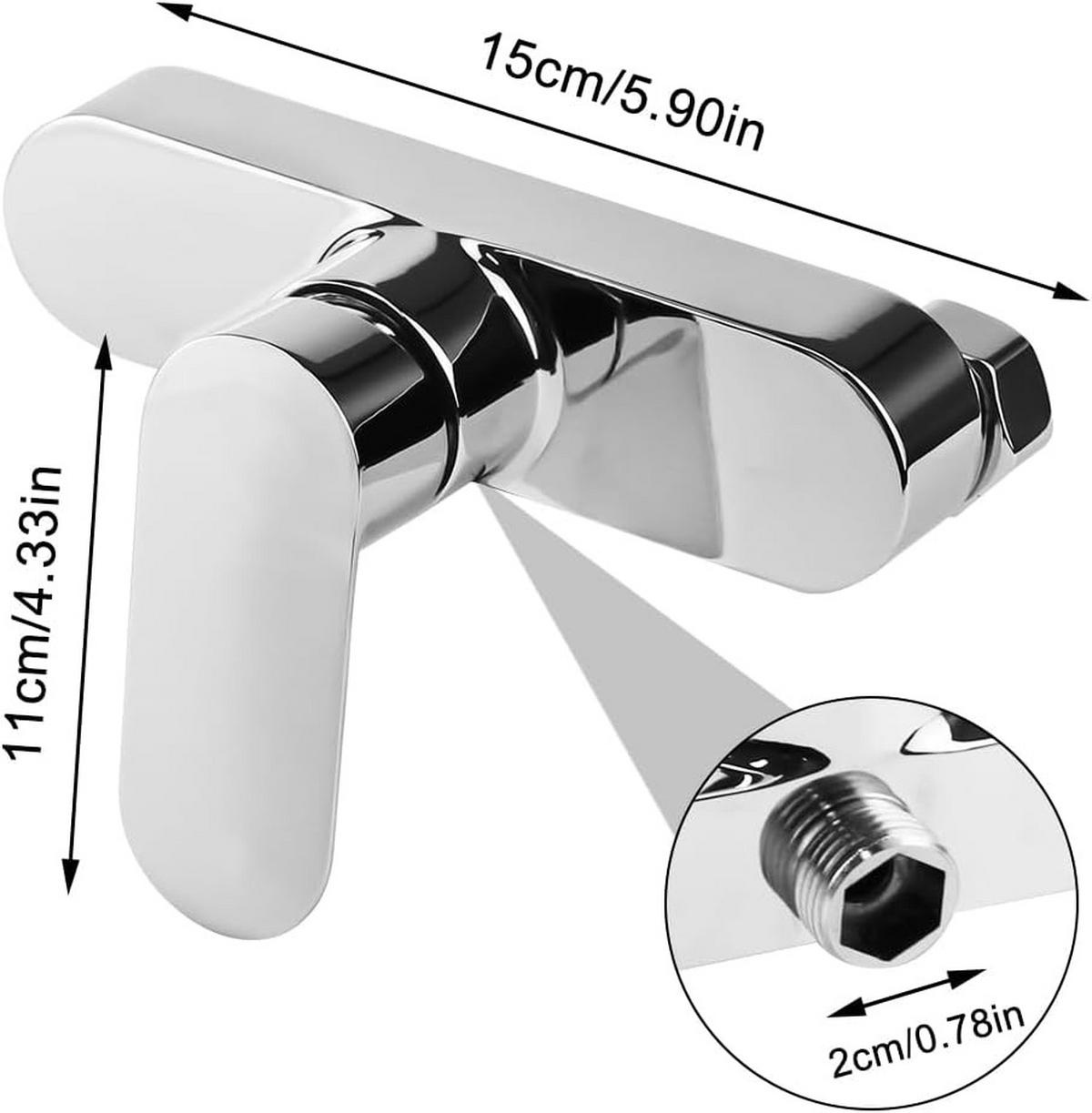 WANNENARMATUR zur Wandmontage, G1/2 Gewindeanschluss für flexiblen Schlauch - Silberfarben, Metall (11/6/15cm) - BELZ