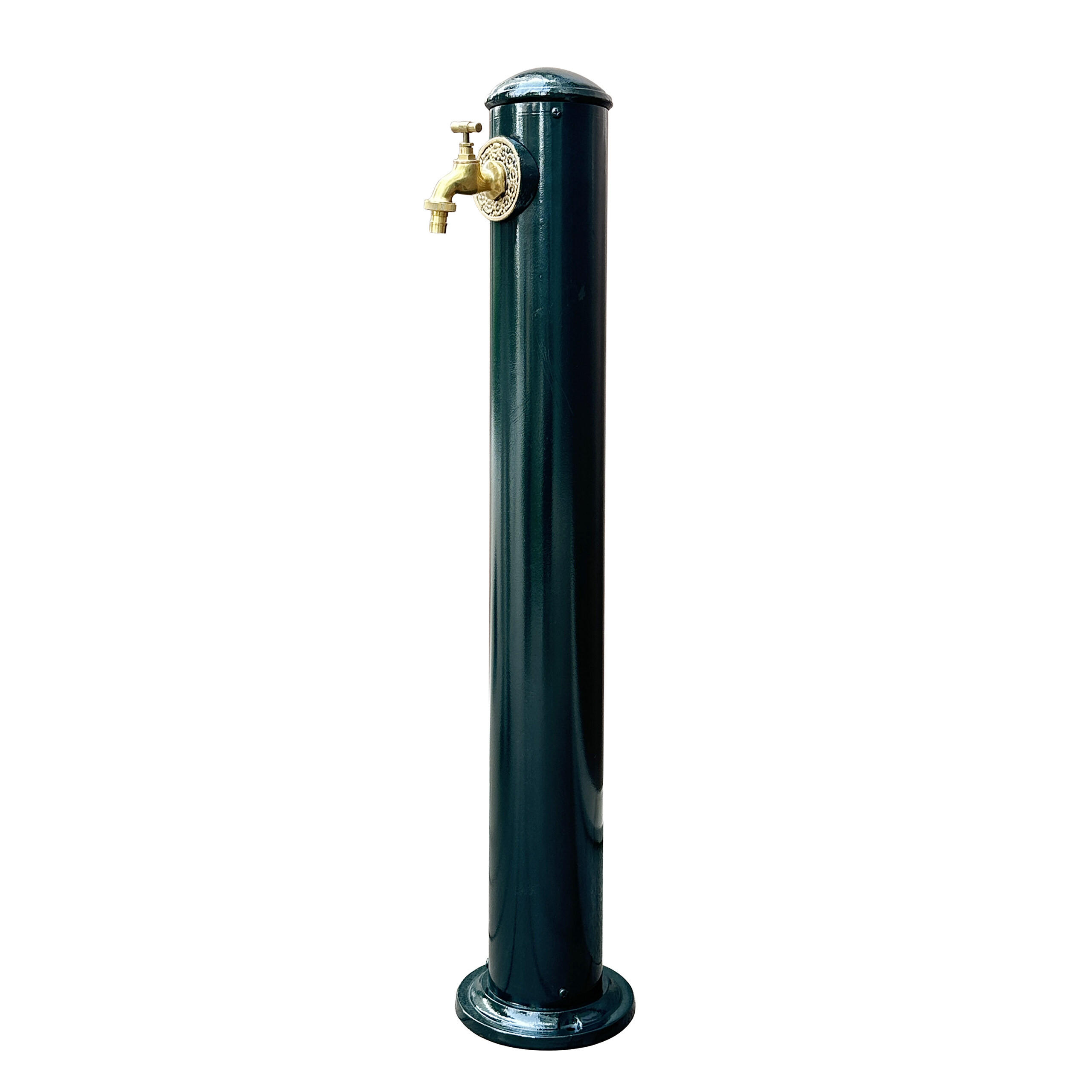 WASSERZAPFSÄULE Grün Garten Antik Aluminium - Grün, Metall (17/17/91cm) - Relaxdays