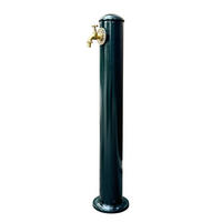 WASSERZAPFSÄULE Grün Garten Antik Aluminium - Grün, Metall (17/17/91cm) - Relaxdays