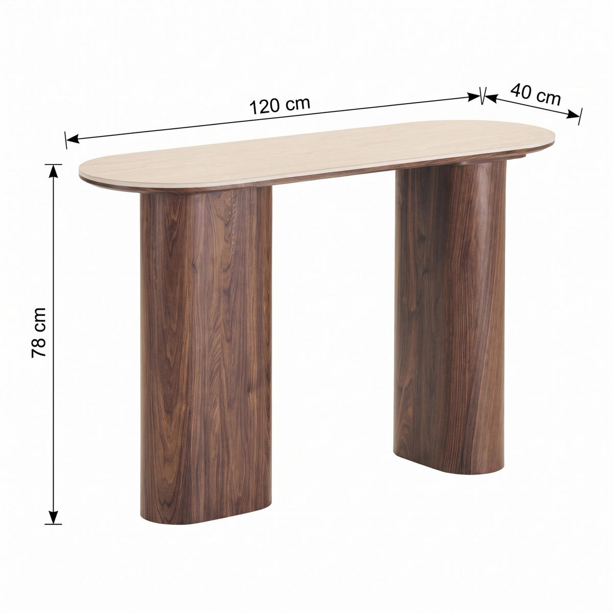 KONSOLBORD Minamata 120 x 40 x 78 cm – grå - Grå, Träbaserade material (40/120/78cm) - ebuy24