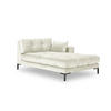 CHAISELONGUE rechts Mamaia aus Samt leichtes beige - Creme, Textil (102/75/185cm) - Micadoni