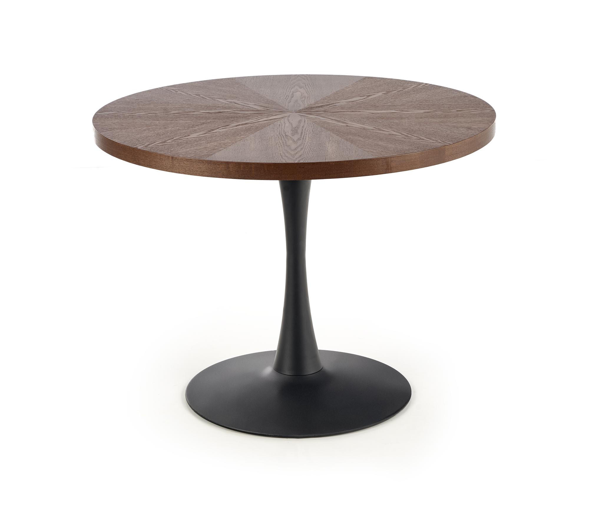 ESSTISCH Rund HAW-333 Walnuss Wenge Schwarz Echtholzfurnier 100/75 cm - Walnussfarben, Holz (100/100/75cm) - designimpex