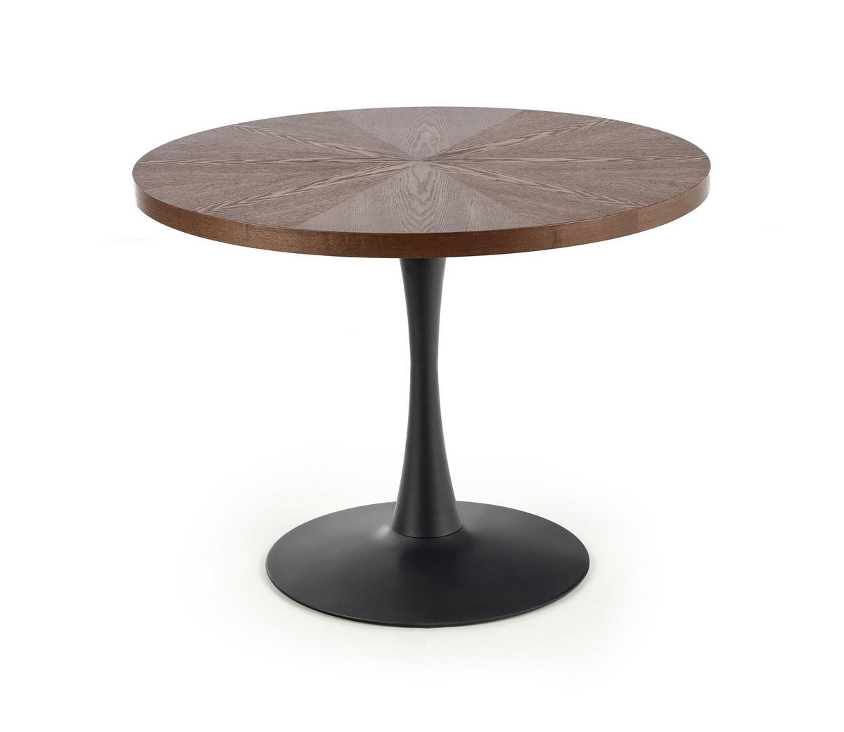 ESSTISCH Rund HAW-333 Walnuss Wenge Schwarz Echtholzfurnier 100/75 cm - Walnussfarben, Holz (100/100/75cm) - designimpex