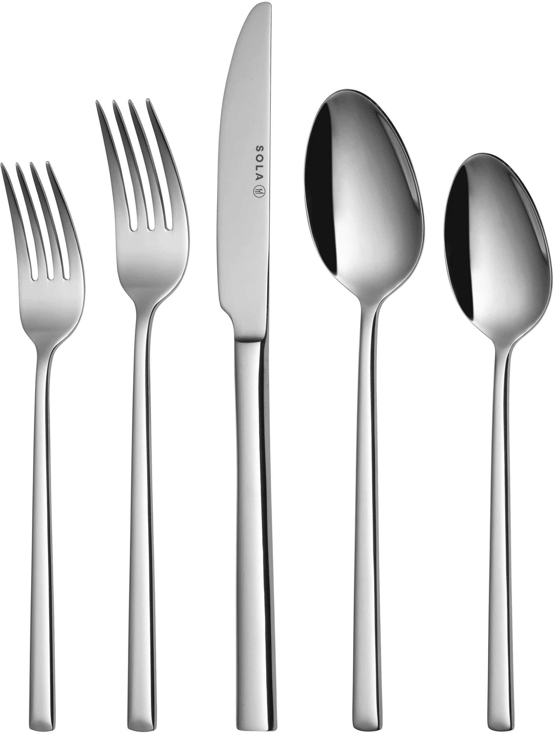BESTECKSET Luxor - 18/10 Edelstahl - 90-teilig / 9 Personen - Silberfarben, Metall - Sola
