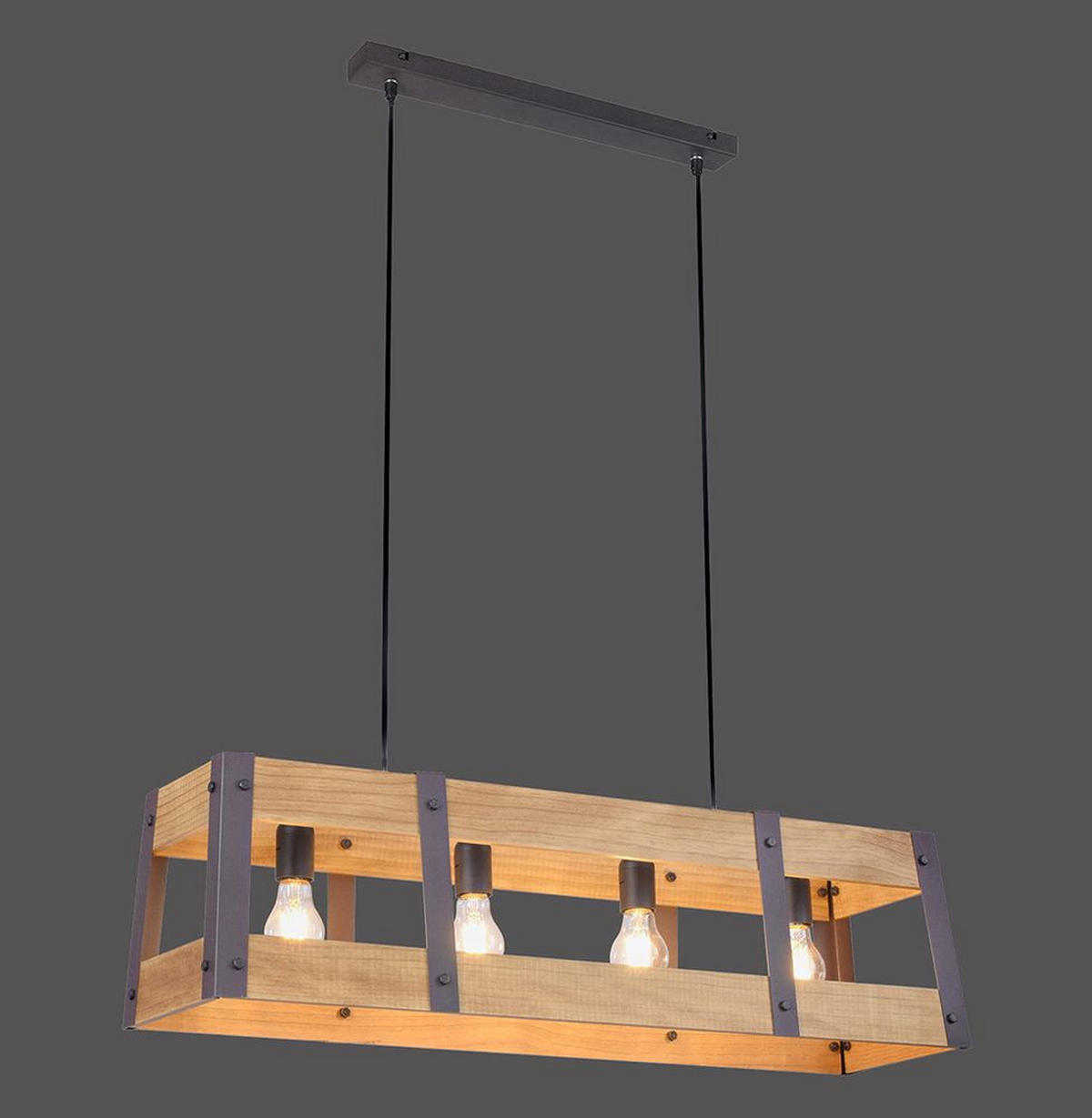 HÄNGELEUCHTE Holz Schwarz Braun - Braun, Holz (85/23/120cm)