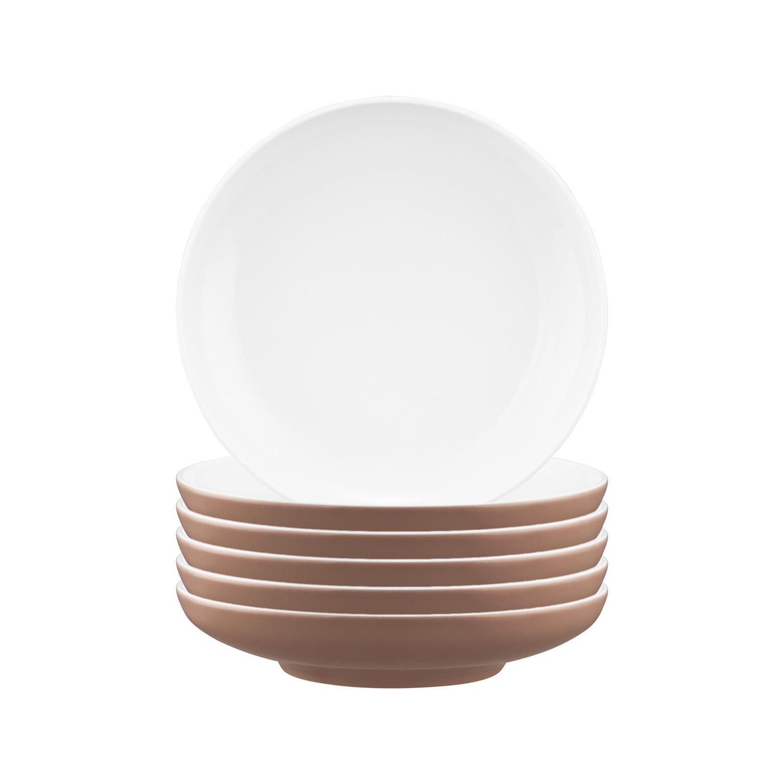 SUPPENTELLER Sento Home Pure Colors Cocoa Brown ø 21,3 cm 6er Set - Hellbraun, Keramik (21.3cm) - Seltmann Weiden