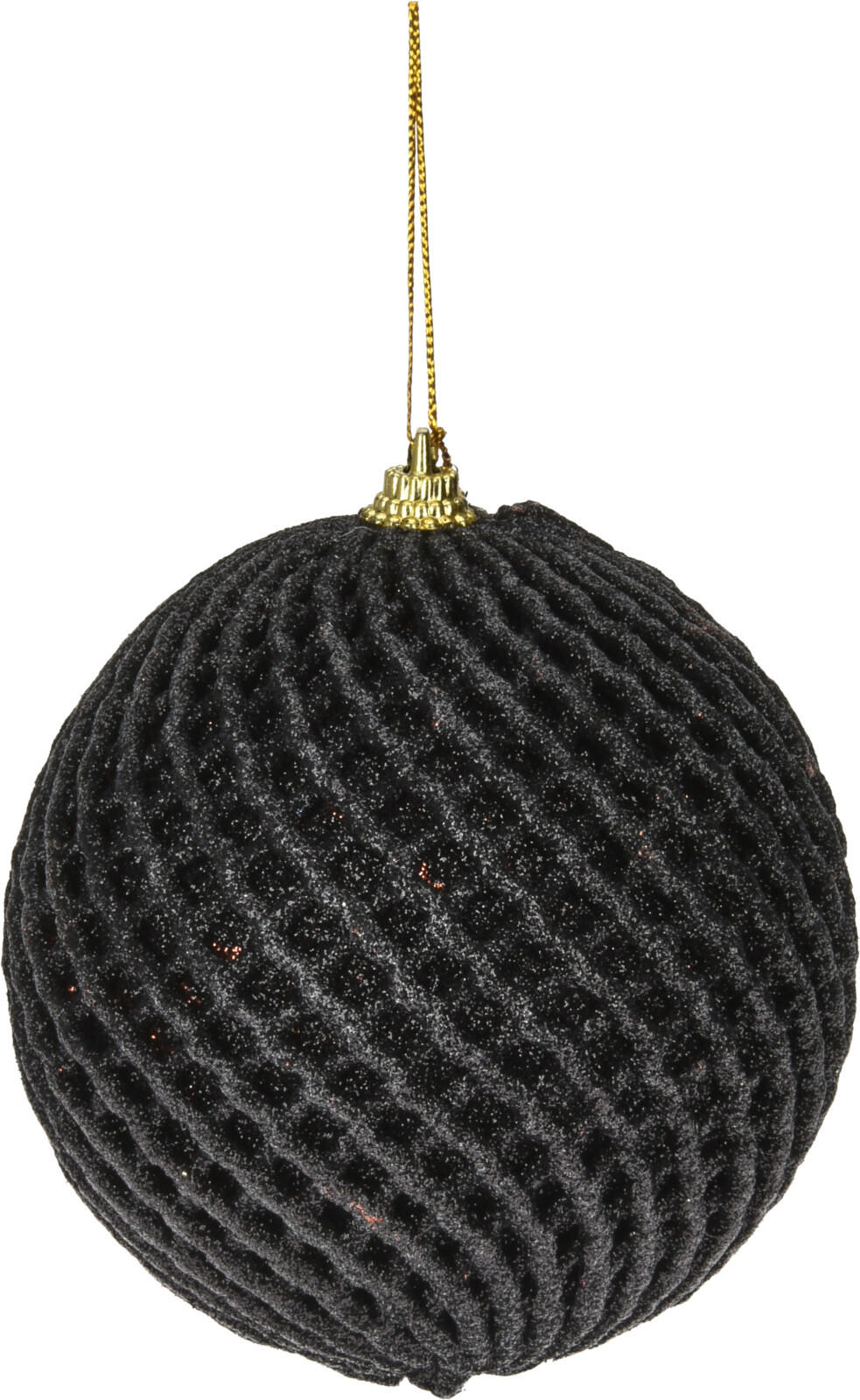 Mondex Christbaumkugel Schwarz 12x13.5x12 cm