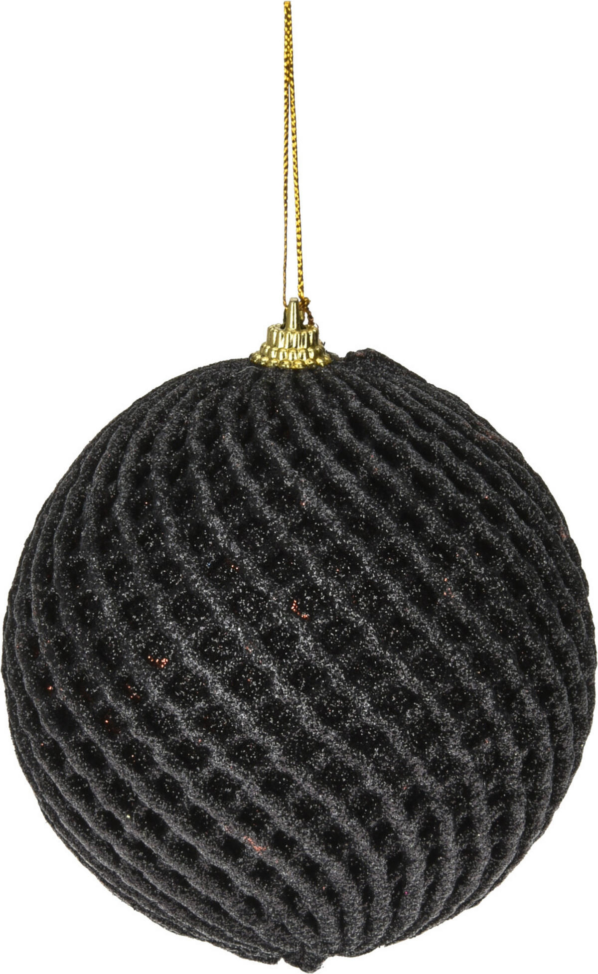 CHRISTBAUMKUGEL Santa Lila Schwarz 12/12/13.5 cm Kunstoff - Schwarz, Kunststoff (12/13.5/12cm) - Mondex