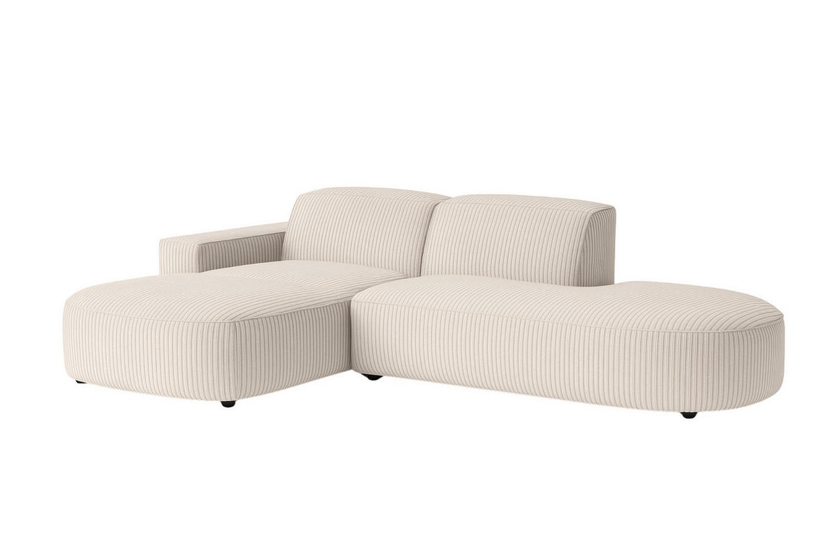 ECKSOFA Cursal Atelier, Stoff Poso, Beige, Links - Creme, Holz (284/166cm) - Kaiser Möbel