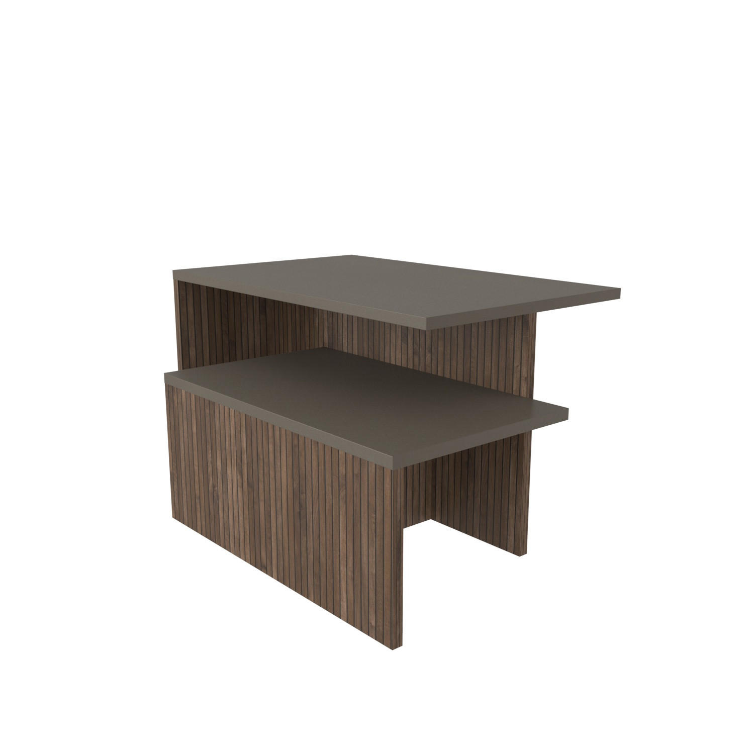 BEISTELLTISCH Twins - Beige/Braun, Holzwerkstoff (72/45/42cm) - Decorotika