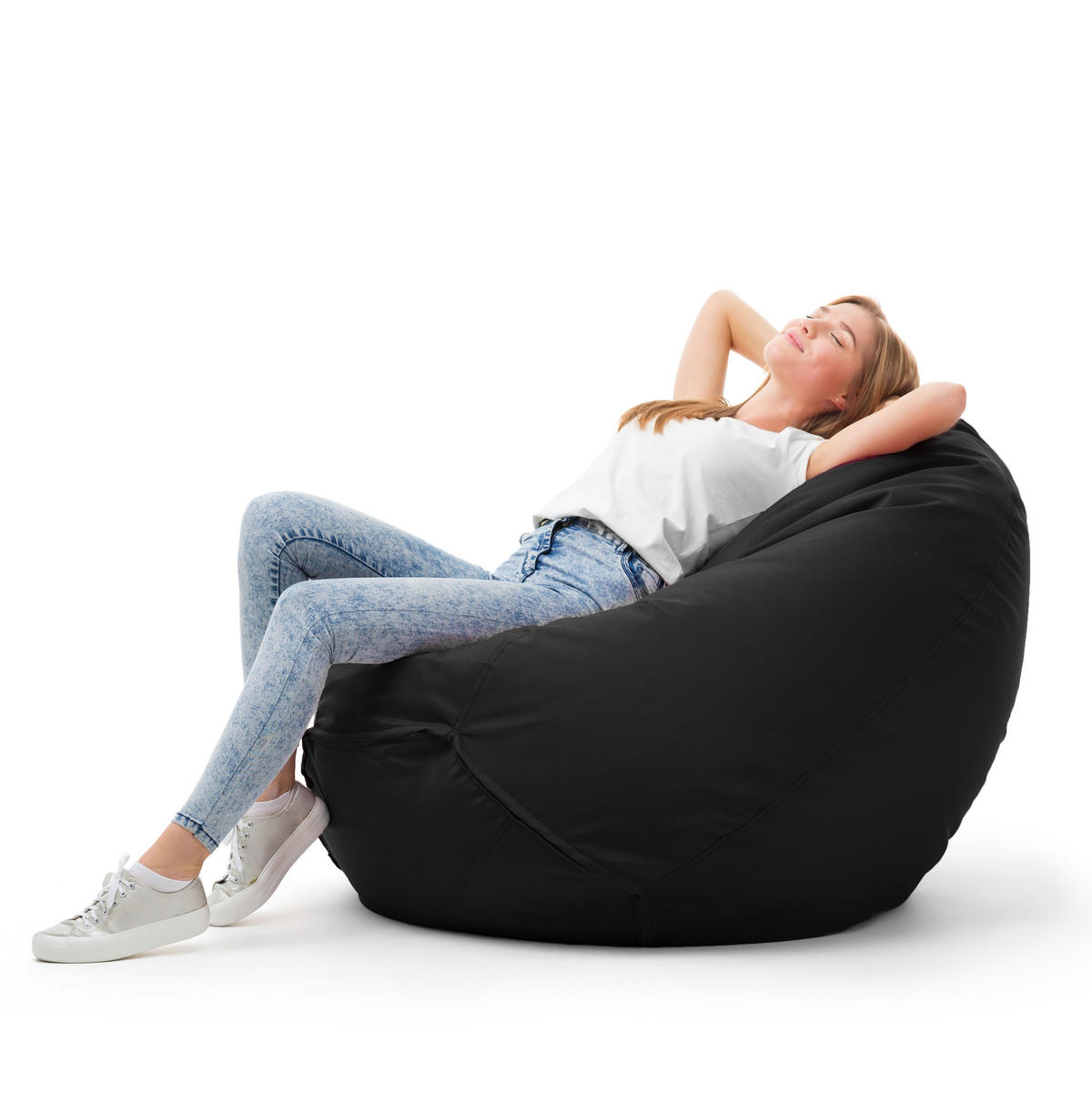 SITZSACK Classico L schwarz - Schwarz, Kunststoff (90/90/90cm) - Bruni