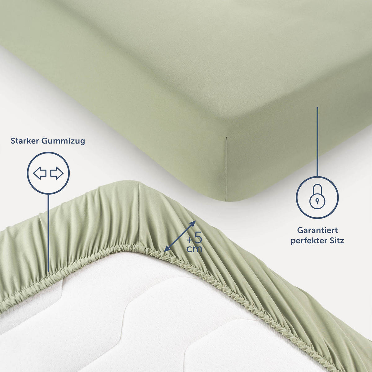 SPANNBETTLAKEN 120/200/30 cm Olivgrün - Olivgrün, Textil (120/200cm) - Blumtal