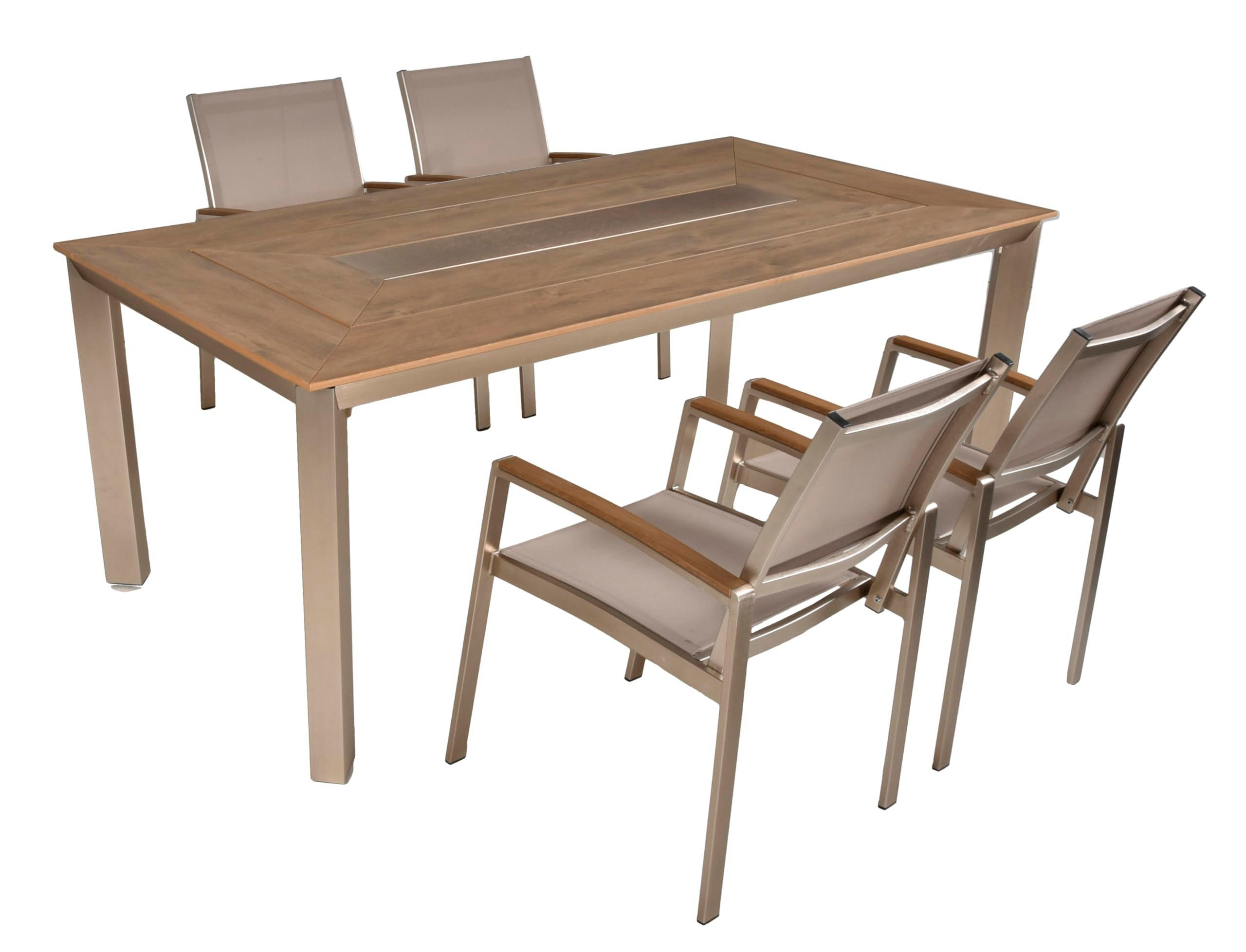 GARTEN-SITZGRUPPE Hanne 5-teilig Gartenmöbel-Set - Grau, Kunststoff - DELUKE