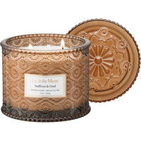 DUFTKERZE Safran & Oud 340g 60 Stunden Brenndauer - Braun, Paraffin (10.6cm)