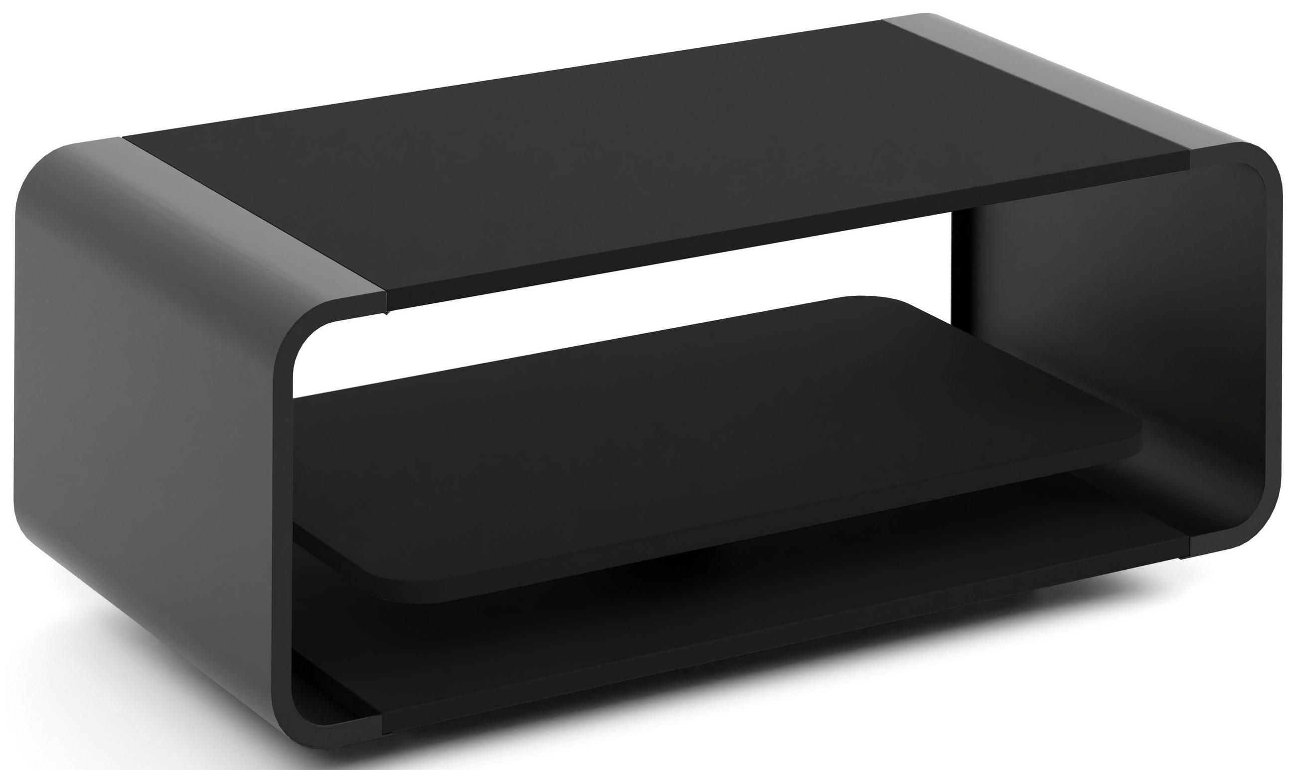 COUCHTISCH Sora in Schwarz mit abgerundetem schwarzem Metallgestell 100/50/41 cm - Schwarz, Holzwerkstoff (50/100/41cm) - WFL GROUP