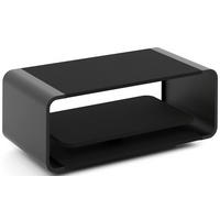 COUCHTISCH Sora in Schwarz mit abgerundetem schwarzem Metallgestell 100/50/41 cm - Schwarz, Holzwerkstoff (50/100/41cm) - WFL GROUP