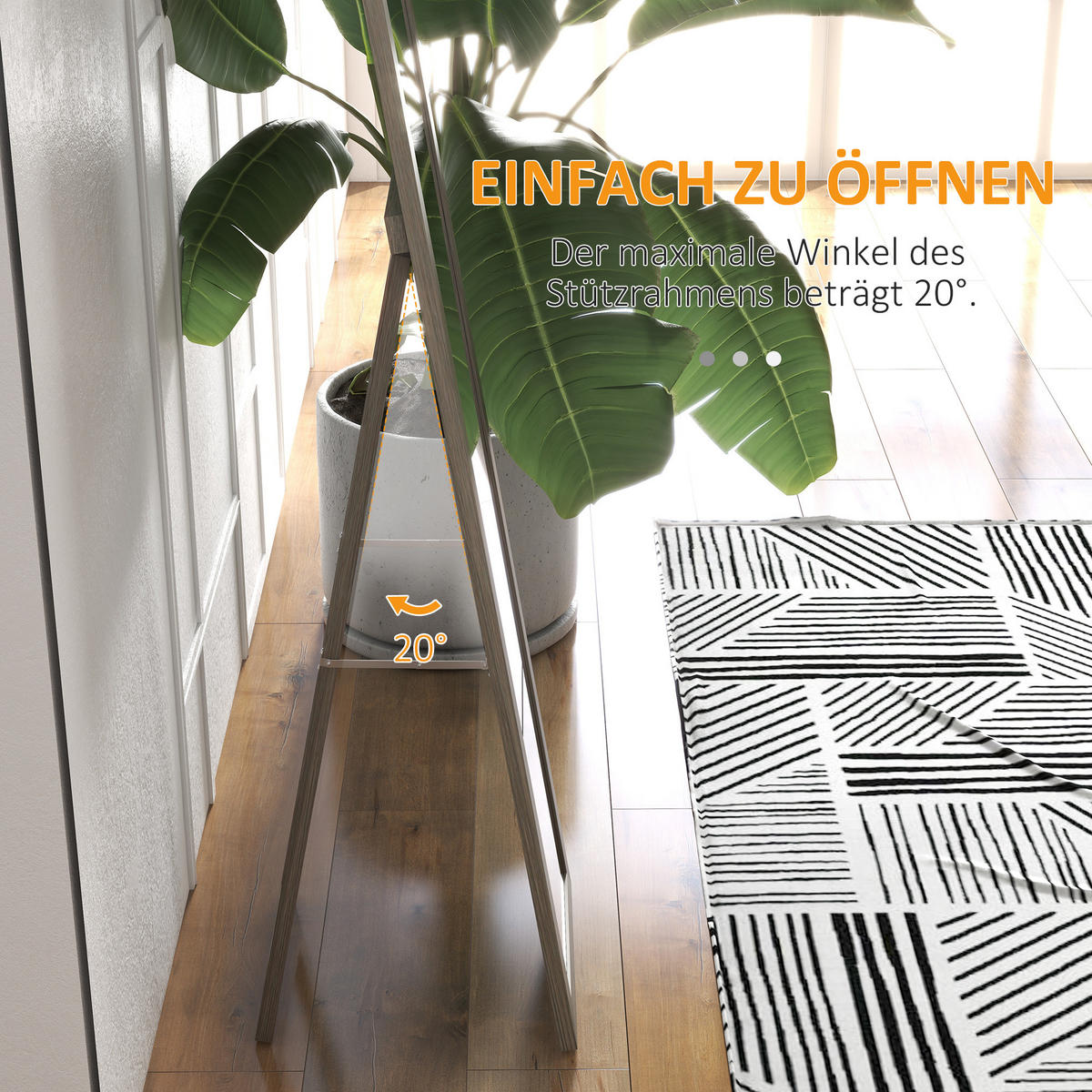 STANDSPIEGEL, Ganzkörperspiegel mit Ständer, freistehender Wandspiegel, Grau - Grau, Glas (40/155/37cm) - HOMCOM