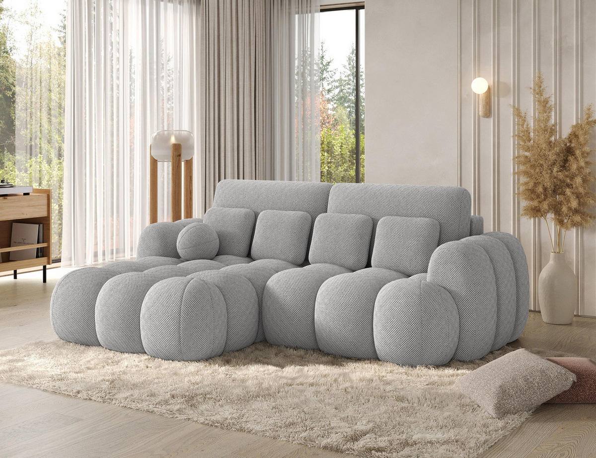 ECKSOFA COVELION L-Form – Schlaffunktion, Bettkasten, Wellenfederung, HR-Kaltschaum, inkl. Kissen, moderner Wohnkomfort - Grau, Kunststoff (260/167cm) - Wohnideebilder