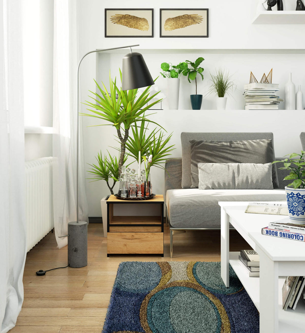 NACHTSCHRANK CL1, Craft, 40x35x40 cm - Nickelfarben, Holz (40/40/35cm) - Milordbikes