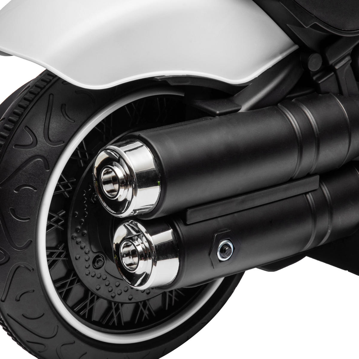 ELEKTRO-KINDERMOTORRAD DE-06259 mit LED-Scheinwerfer und abnehmbaren Stützrädern Rot/Schwarz - Schwarz/Weiß, Kunststoff/Metall (76/42/57cm) - ComfortXL