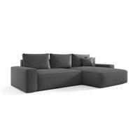 ECKSOFA MONA mit Schlaffunktion POSO 60 Rechts - Grau, Textil (280/185cm) - Bedante