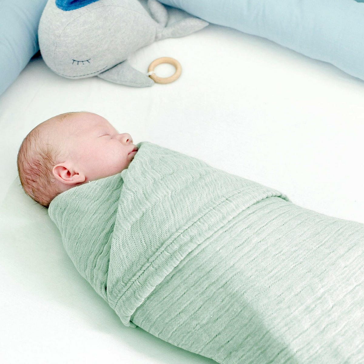 MUSSELINDECKE Mint - Mintgrün, Textil (80/80cm) - nordic coast company