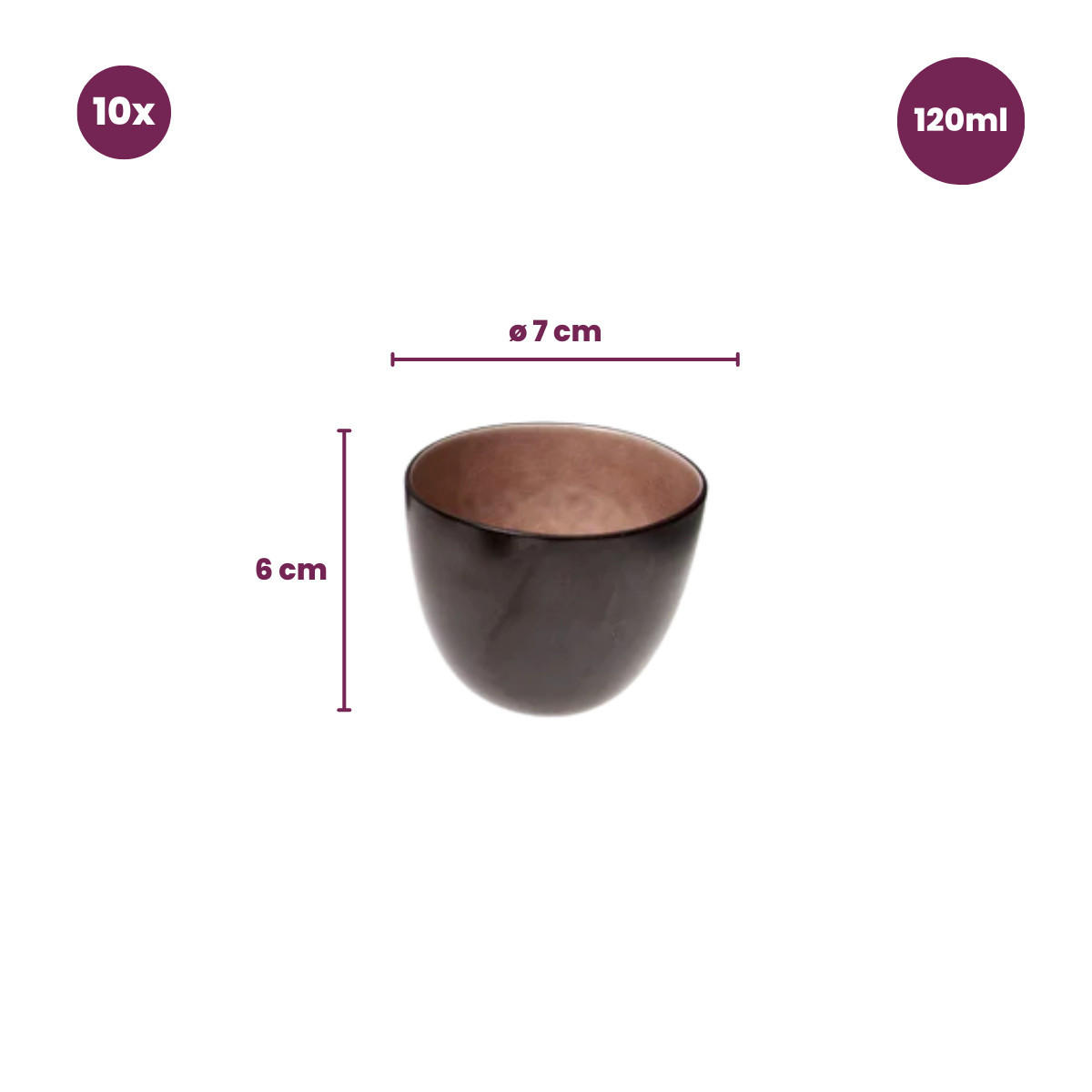 ESPRESSOTASSE Streetfood 120 ml - 10 Stück - Multicolor, Keramik (0.12L) - Cosy & Trendy
