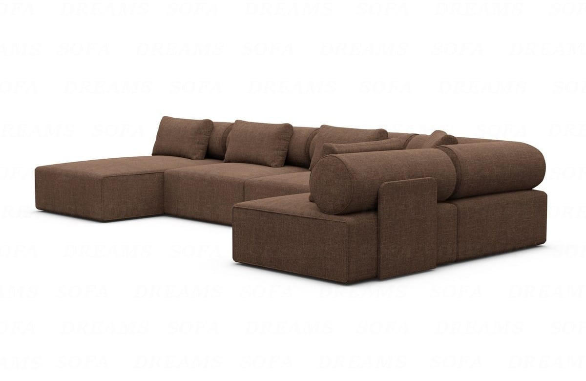 WOHNLANDSCHAFT Cipriani Braun Strukturstoff - Braun, Kunststoff (400/77/200cm)
