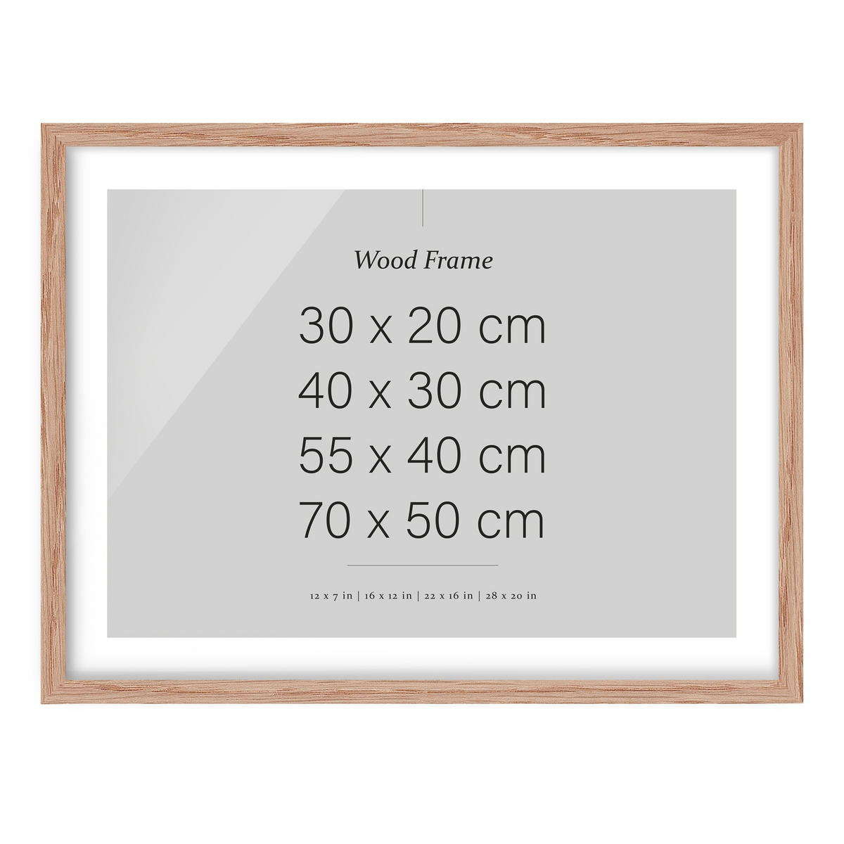 DOPPELGLAS-BILDERRAHMEN Leerrahmen Eiche 30/20 cm - Eichefarben, Holz (30/20/2.5cm) - Bilderwelten