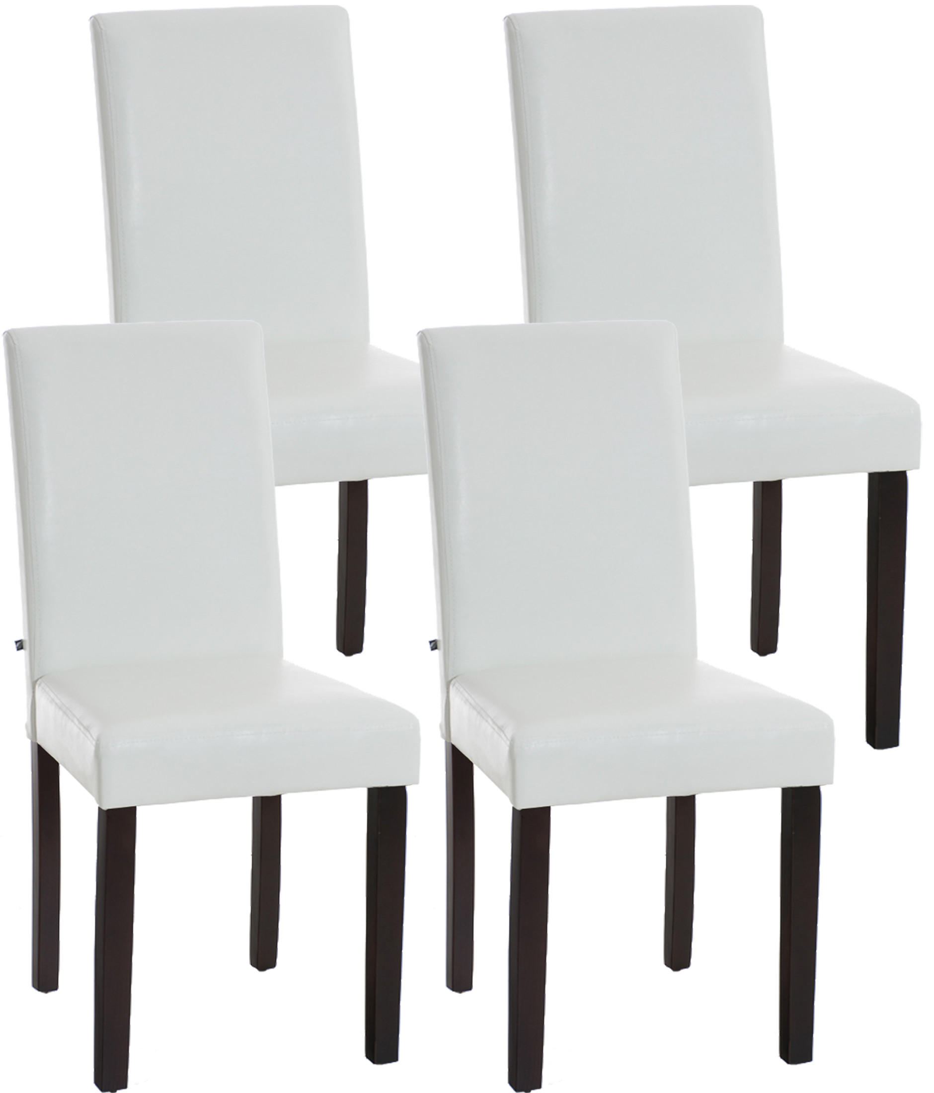 ESSZIMMERSTUHL Ines, 4er Set Kunstleder, Gestell Holz Dunkelbraun Weiß - Dunkelbraun/Weiß, Holz/Textil (41/91/47cm) - TPFLiving