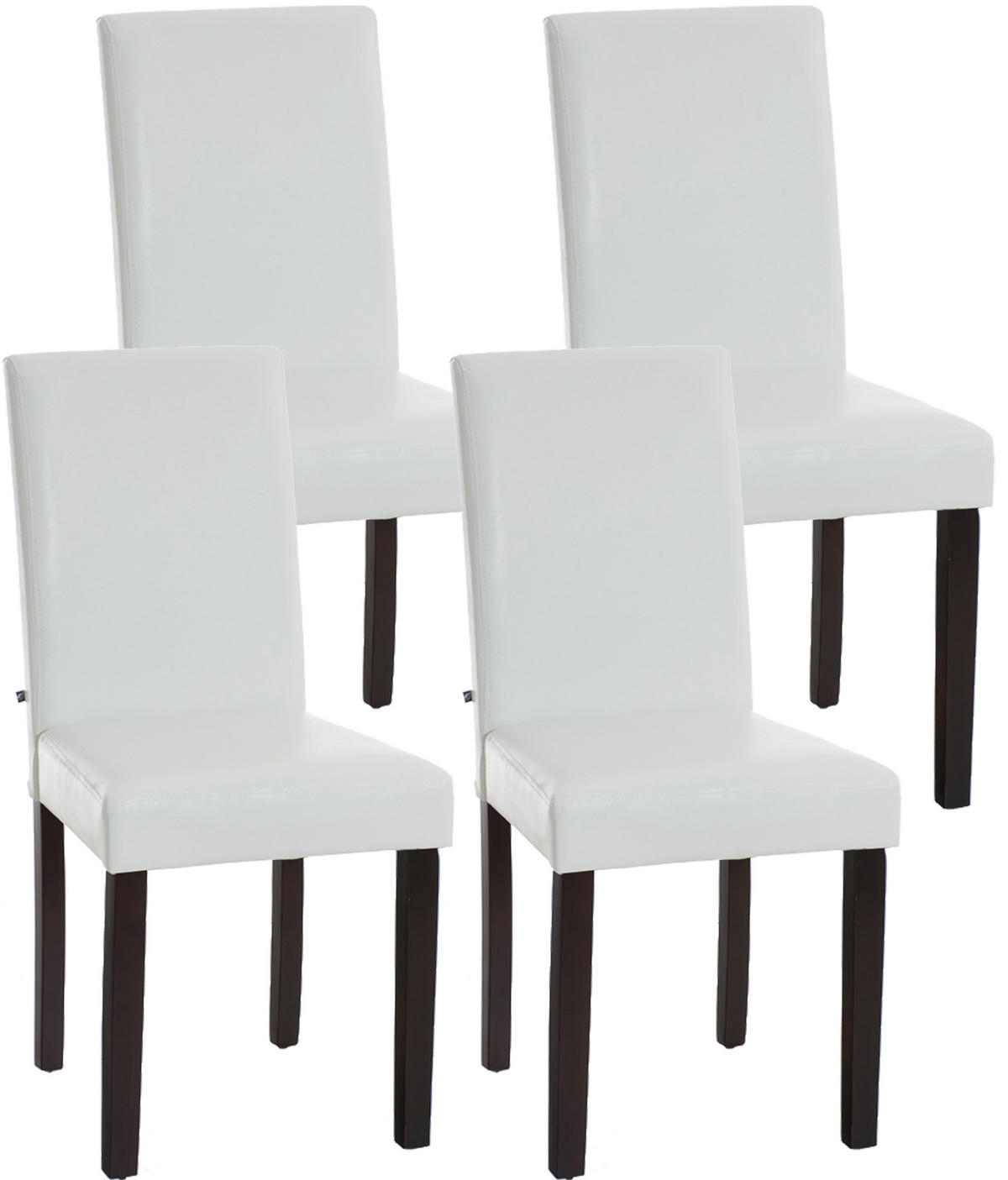 ESSZIMMERSTUHL Ines, 4er Set Kunstleder, Gestell Holz Dunkelbraun Weiß - Dunkelbraun/Weiß, Holz/Textil (41/91/47cm) - TPFLiving