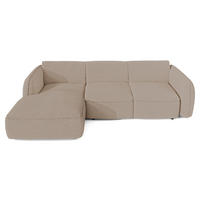 ECKSCHLAFSOFA Bouclé-Stoff 274cm - Beige, Textil (274/174cm) - Sia Home