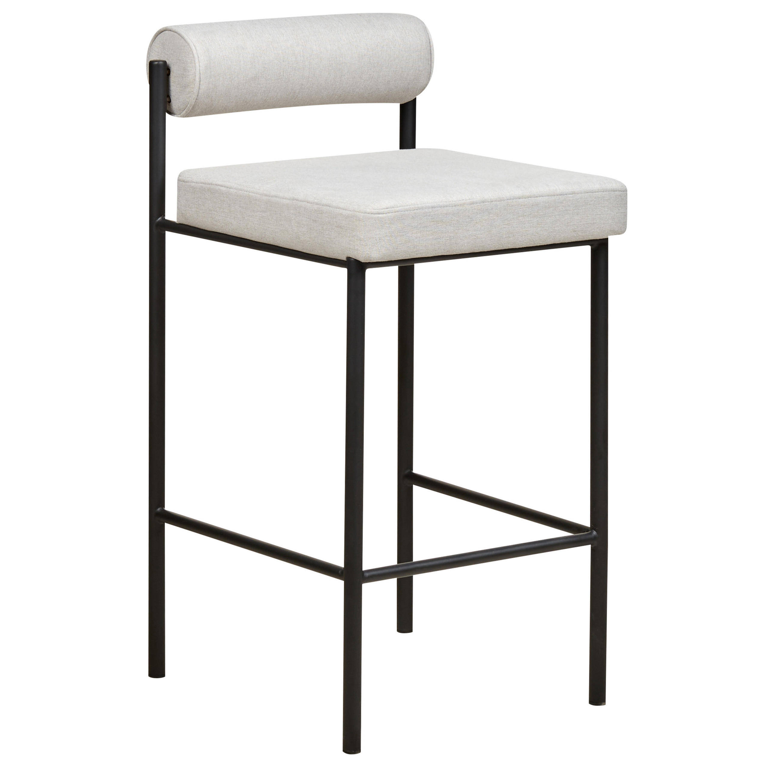 BARSTUHL 2er-Set hellgrau/schwarz Amaya - Schwarz/Grau, Textil (42/82/42cm) - Beliani