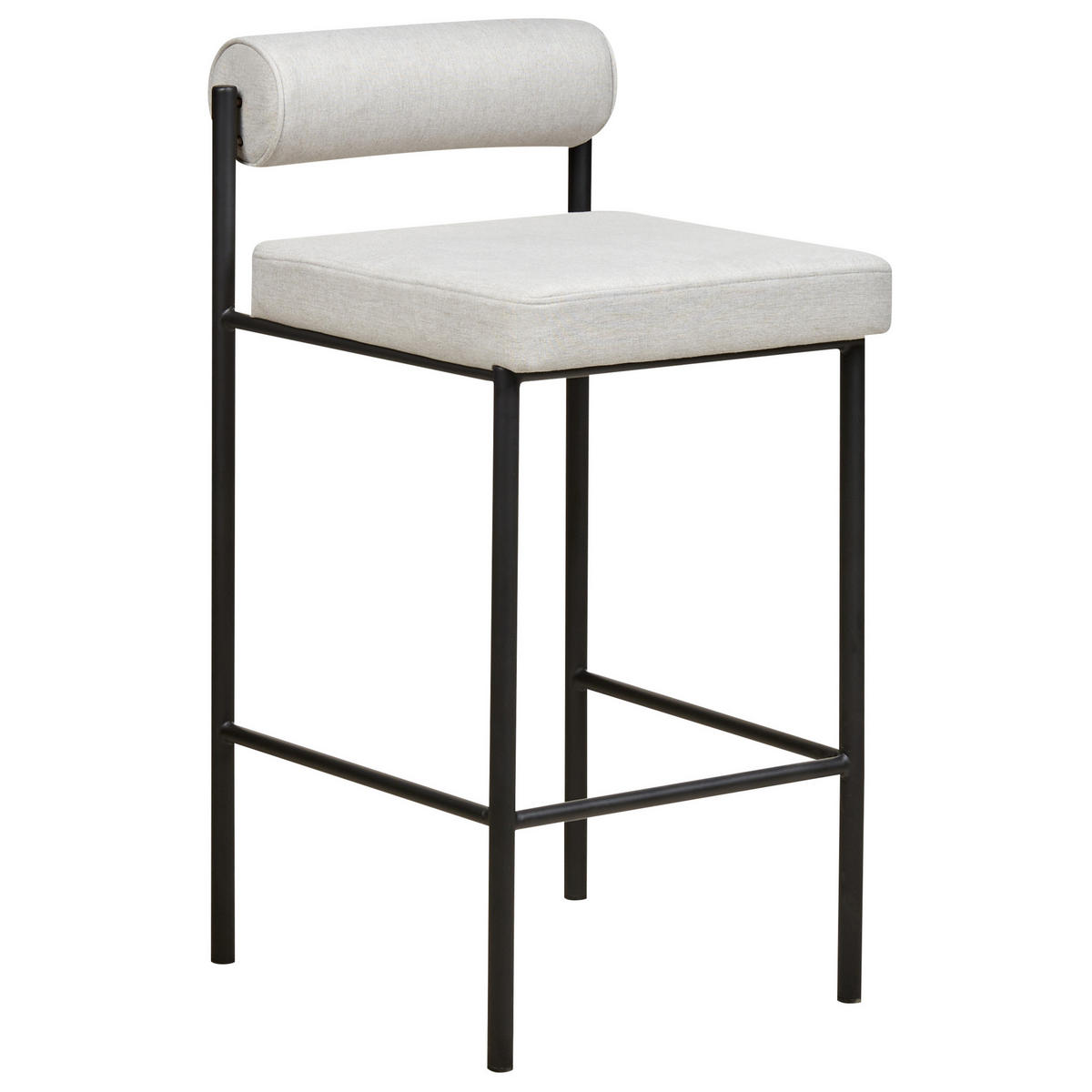 BARSTUHL 2er-Set hellgrau/schwarz Amaya - Schwarz/Grau, Textil (42/82/42cm) - Beliani