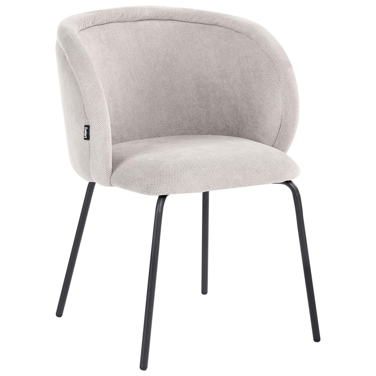 ESSZIMMERSTUHL 2er Set Stoff Cremeweiß Sarasota - Creme, Textil/Metall (60/79/60cm) - Beliani