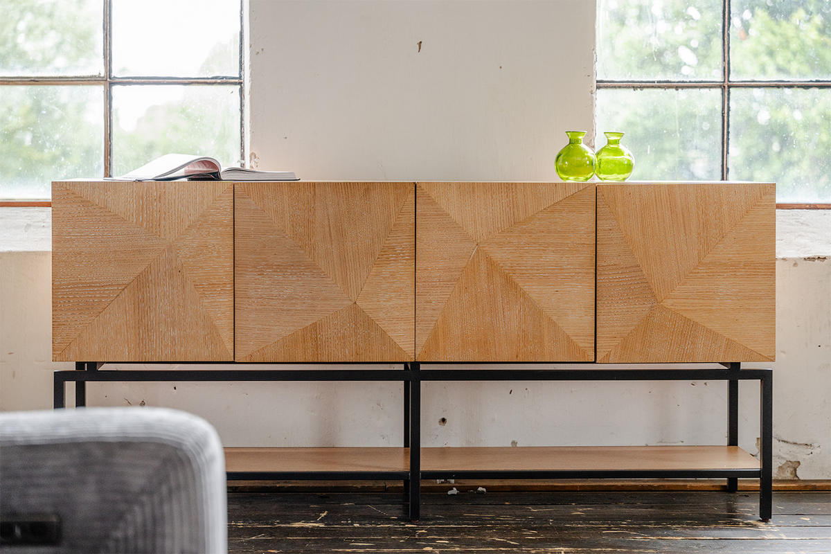 SIDEBOARD ANJO Braun Holz - Schwarz/Braun, Holz/Metall (180/85/40cm) - KAWOLA