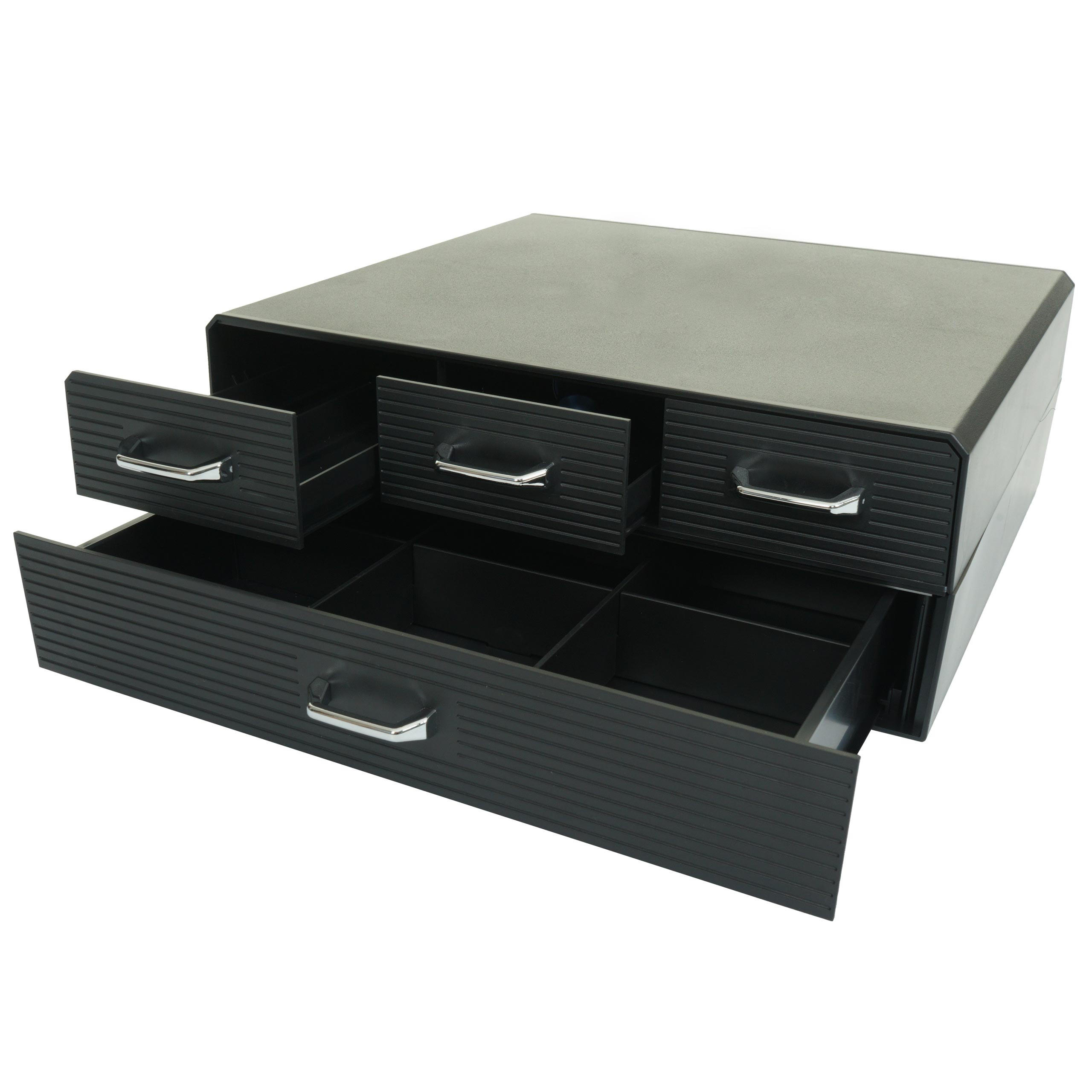 MONITORERHÖHUNG Schwarz - Schwarz, Kunststoff (31/34/13cm) - MCW