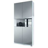 BÜROSCHRANK Logan Fronten in Hellgrau Seidenmatt - Greige, Holzwerkstoff (82/184/37cm) - Vladon