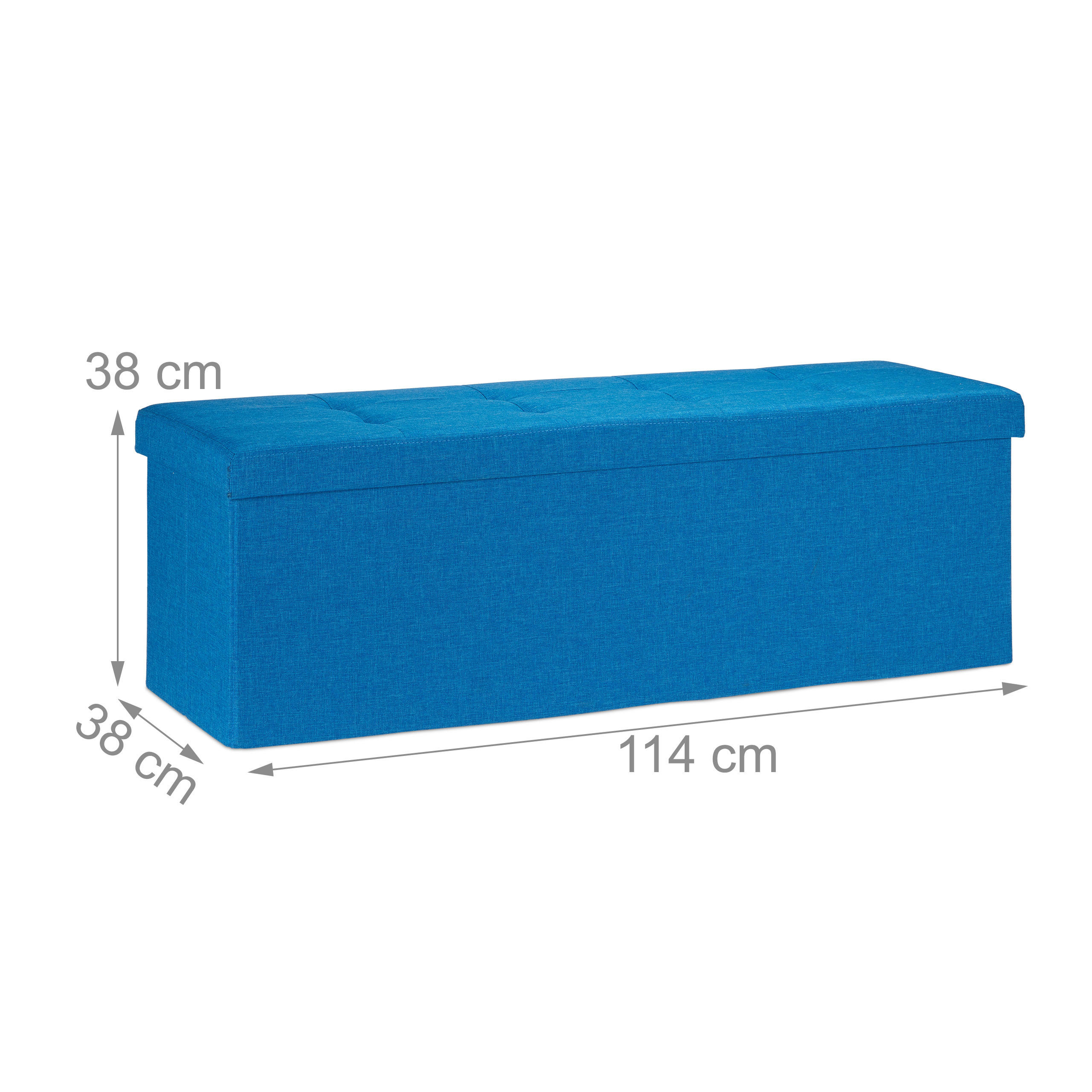 FALTBARE Sitzbank - Blau, Holzwerkstoff/Textil (38/38/114cm) - Relaxdays