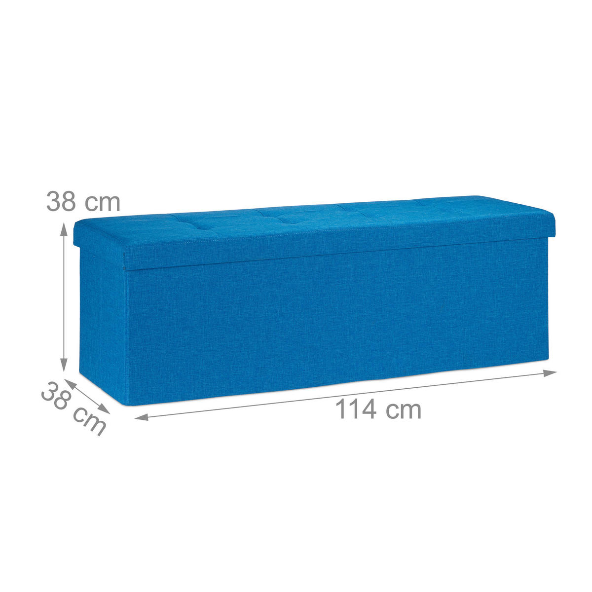 FALTBARE Sitzbank - Blau, Holzwerkstoff/Textil (38/38/114cm) - Relaxdays