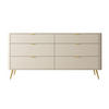 KOMMODE Oval Beige 172 cm - Beige/Goldfarben, Holzwerkstoff/Metall (172/84/38cm) - Selsey